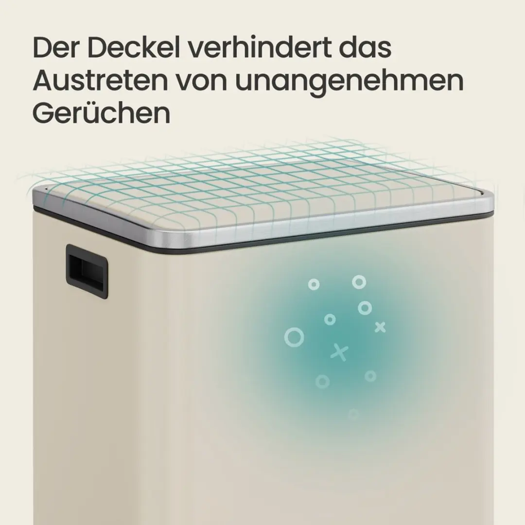 Songmics Vuilnisbak 50L - Crème