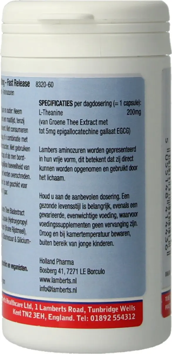Lamberts L-Theanine 200mg 60 Capsules