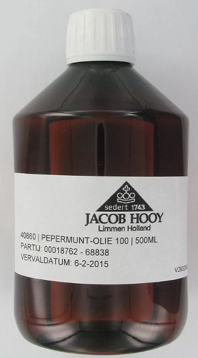 Jacob Hooy Essentiële Olie Pepermunt 500ml