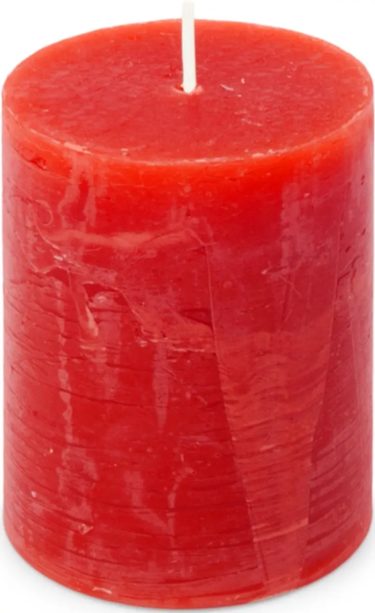 Spaas Rustieke Pillarkaars - 8 Stuks - Rood