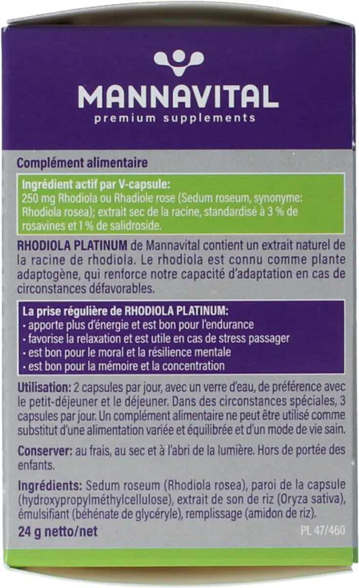 Mannavital Rhodiola Platinum 60 Vegicaps