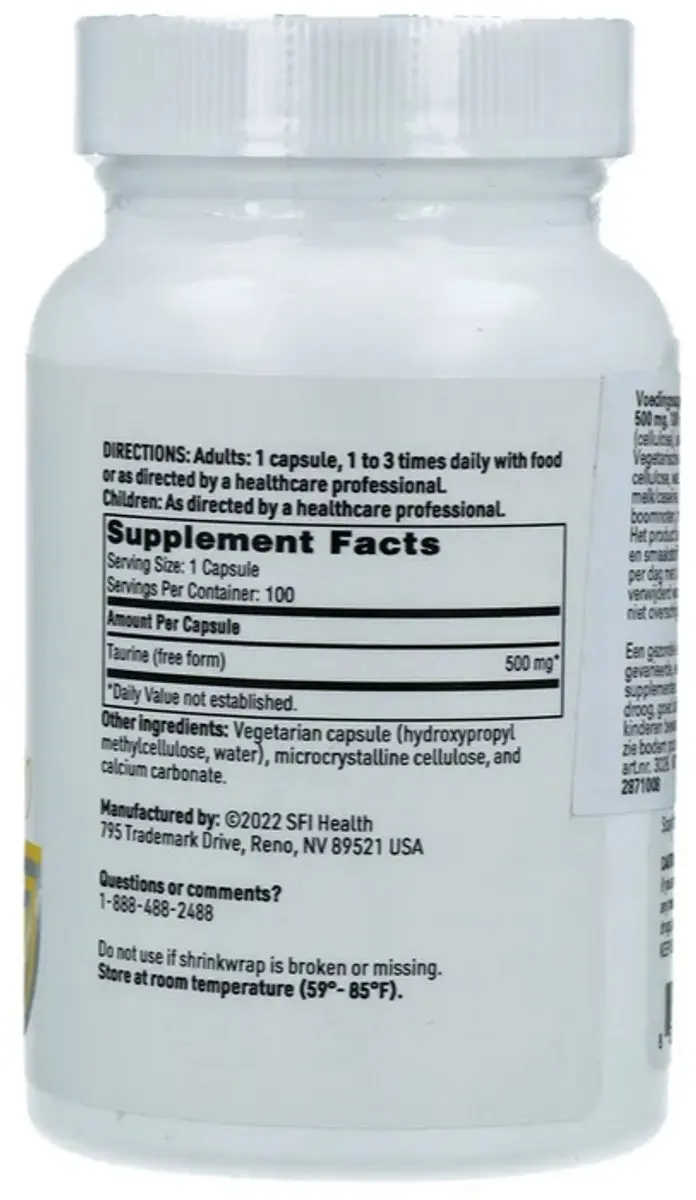 Klaire Labs Taurine 500mg - 100 Stuks