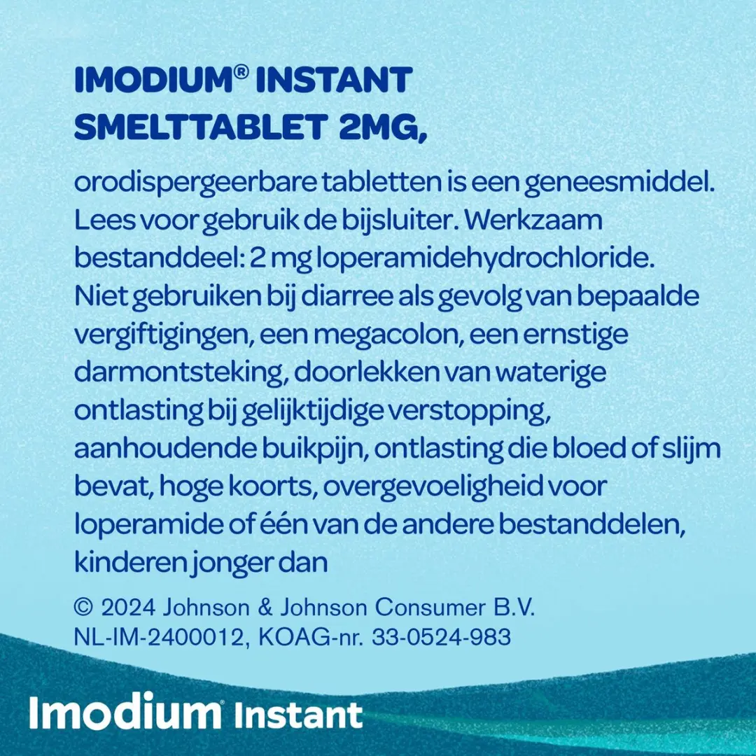 Imodium Instant Smelttablet 2mg Diarreemmer - 30 Stuks