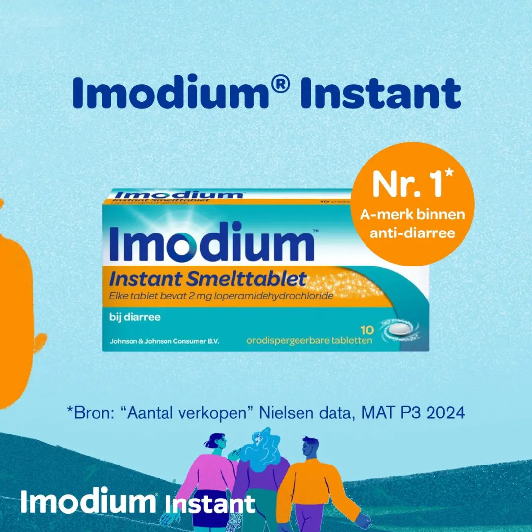 Imodium Instant Smelttablet 2mg Diarreemmer - 30 Stuks