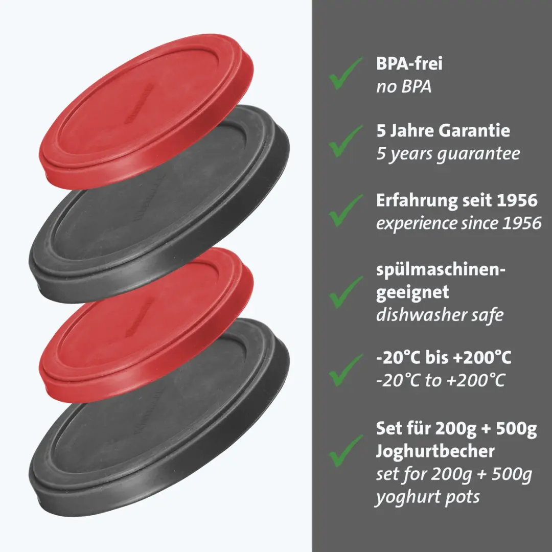Westmark Vershouddeksels 231422E3 - 2 Stuks - Rood/Grijs - Ø9cm - afbeelding 6 van 6