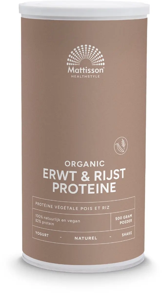 Mattisson Biologisch Vegan Eiwitpoeder Erwten & Rijst 500g - afbeelding 6 van 6