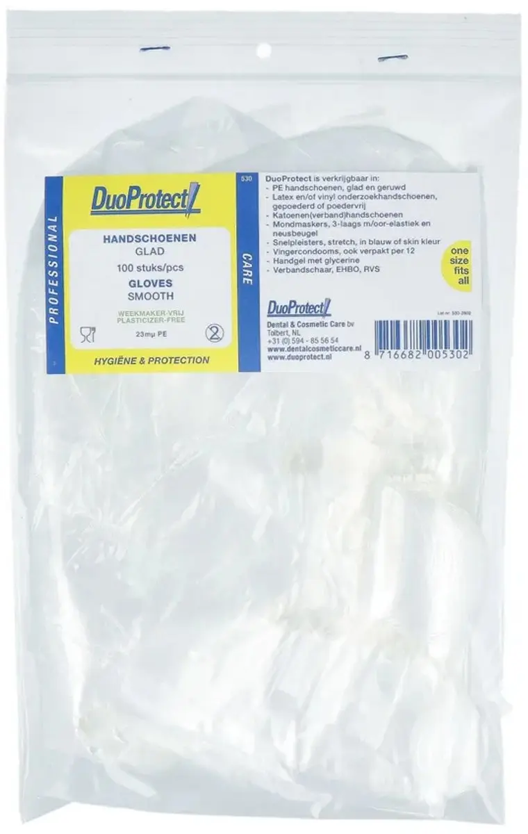 Duoprotect CMT Wegwerp Handschoenen Transparant - 100 Stuks