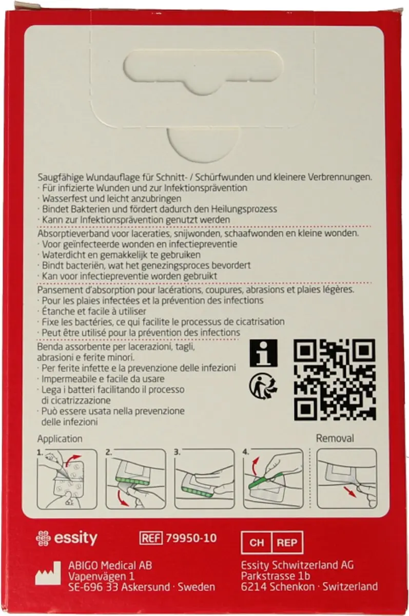 Leukomed Sorbact Wondverband 7,2cm x 5cm - 3 Stuks - Zwart