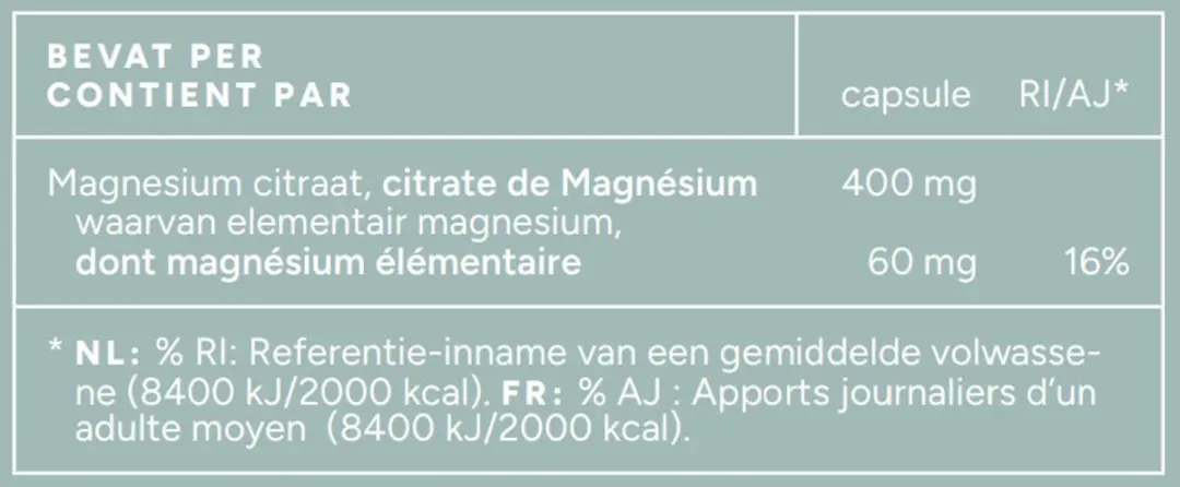 Mattisson Magnesium Citraat 400mg 60 Capsules