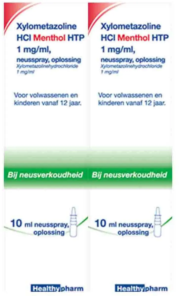 Healthypharm Xylometazoline Neusspray 1mg/ml Menthol - 2x10ml