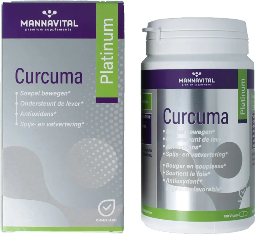 Mannavital Curcuma Platinum 180 Capsules - 180mg