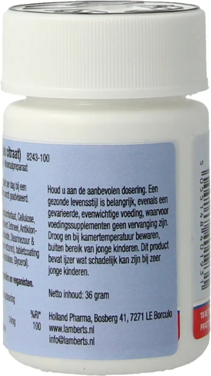 Lamberts IJzer Citraat 14mg Tabletten - 100 Stuks