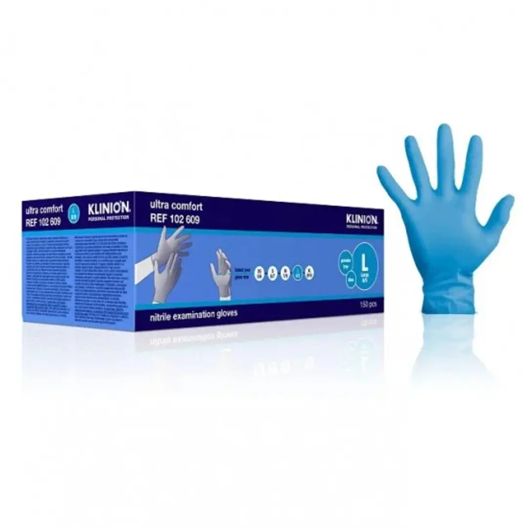 Klinion Nitril Onderzoekshandschoenen L - 150 Stuks - Wit