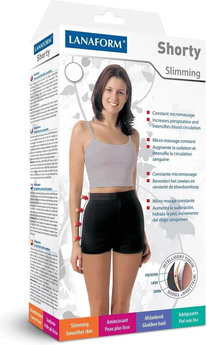 Lanaform Shorty-3 Afslankbroek Compressie 40 - Zwart