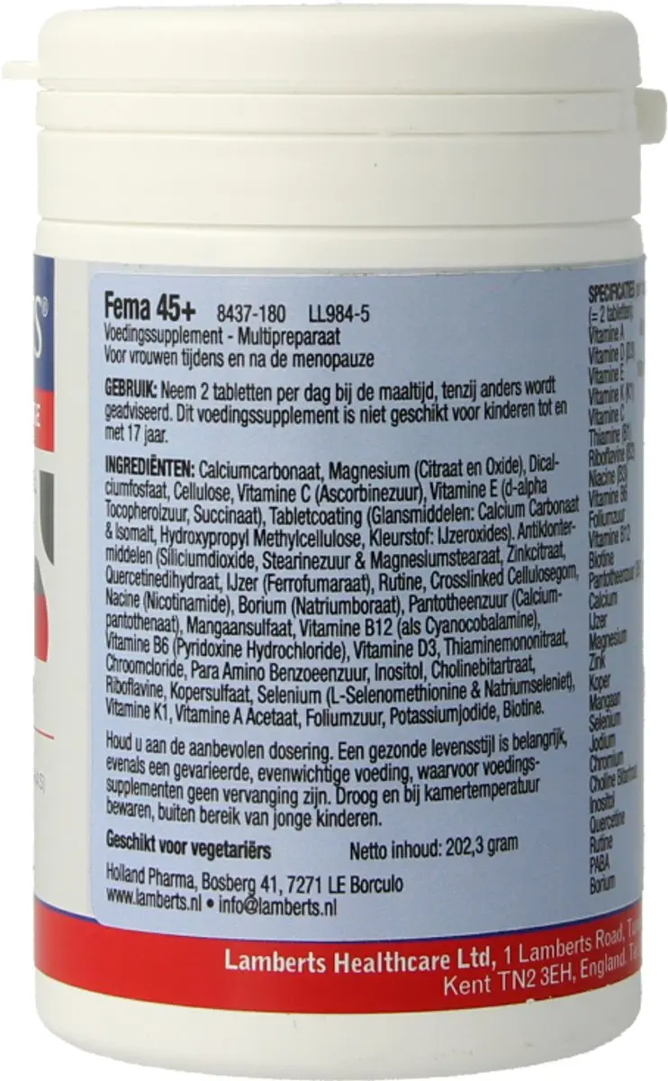 Lamberts Fema 45+ 180 Tabletten - 180mg