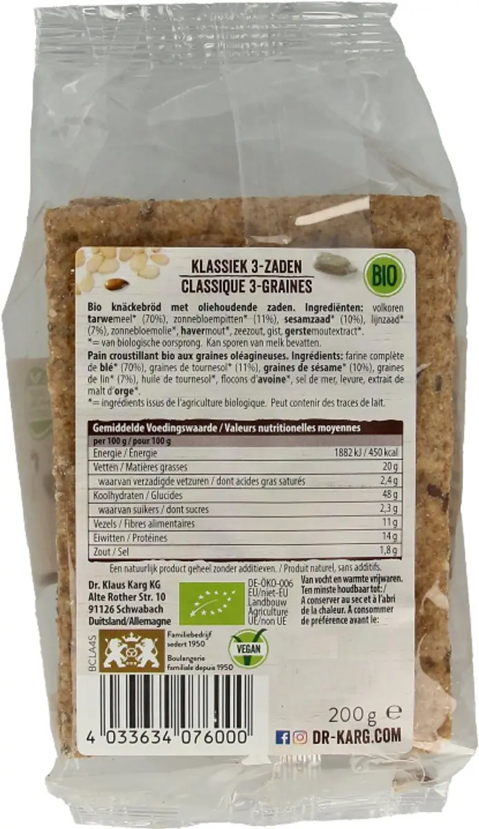 DR Karg Klassiek 3 Zaden 200g
