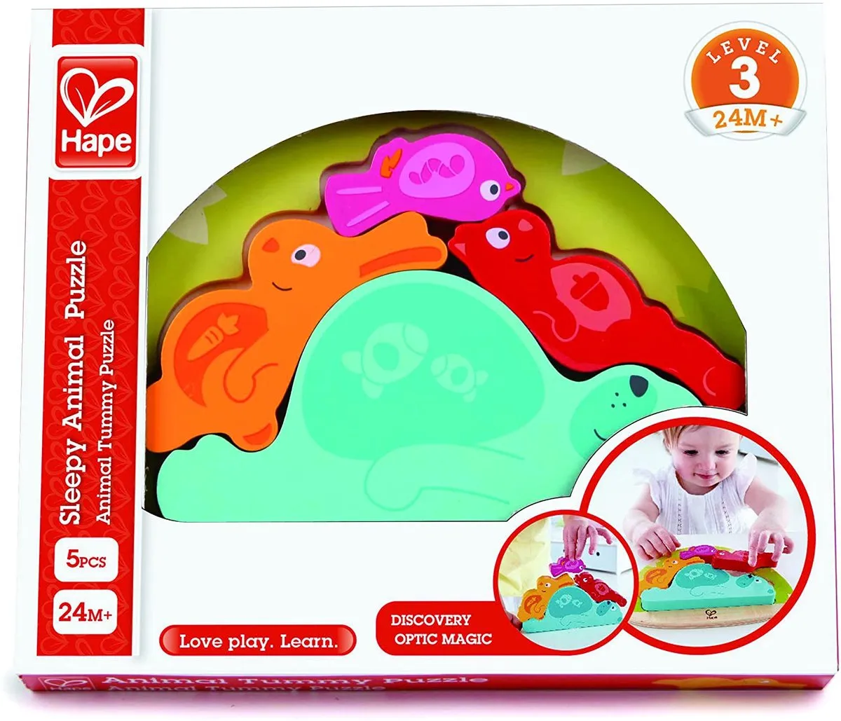 Hape Vormenpuzzel Slapende Dieren Junior 4 Stuks - Multicolor