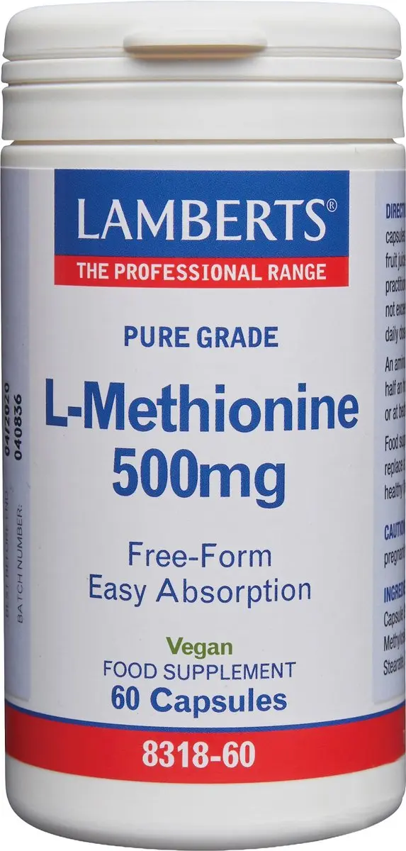 Lamberts L-Methionine 500mg - 60 Vegetarische Capsules