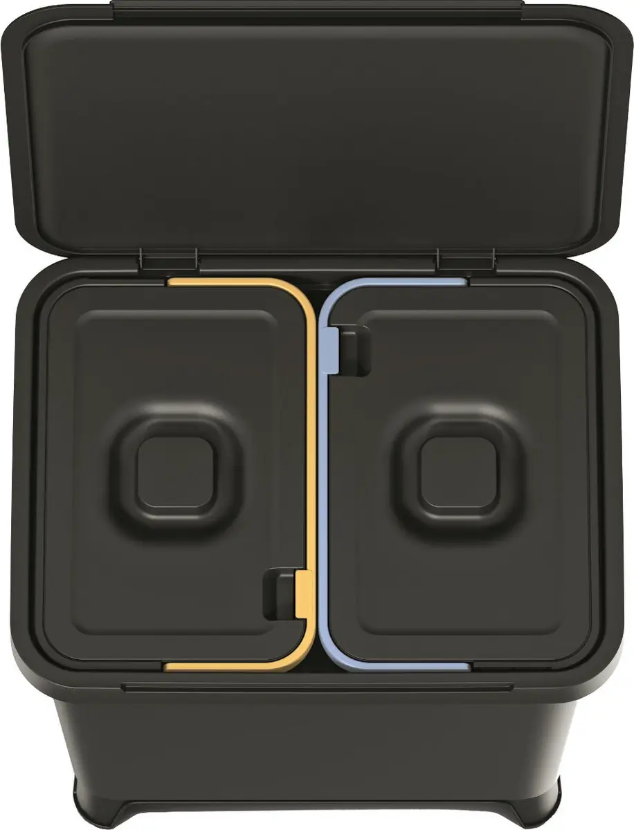 Prosperplast Prullenbak met Recyclingbakken 2x10L - Zwart