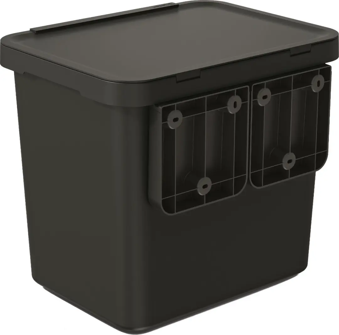 Prosperplast Prullenbak met Recyclingbakken 2x10L - Zwart
