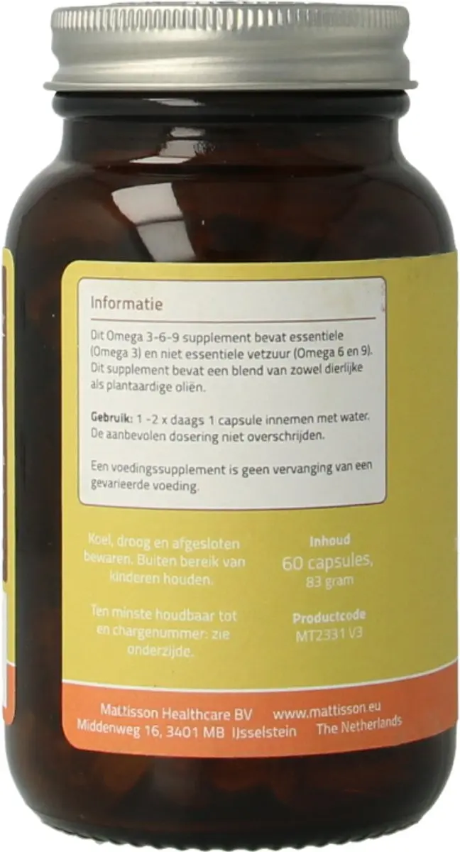 Mattisson Omega 3-6-9 Capsules 60 Stuks