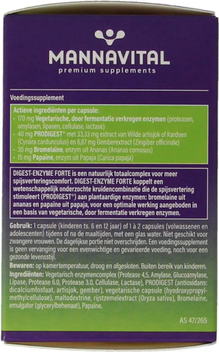 Mannavital Digest Enzyme Forte 60 Capsules