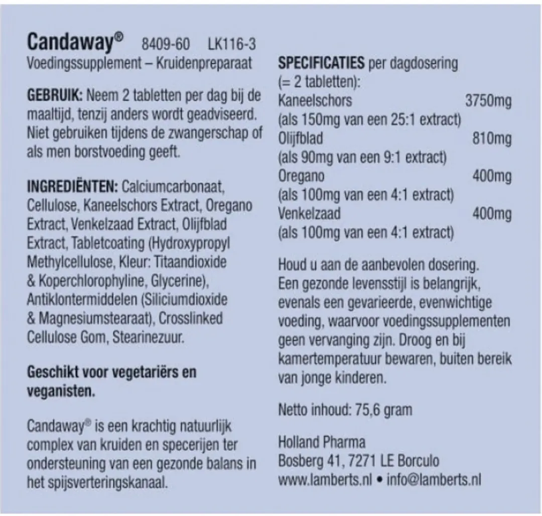 Lamberts Candaway 60 Tabletten - 60 mg