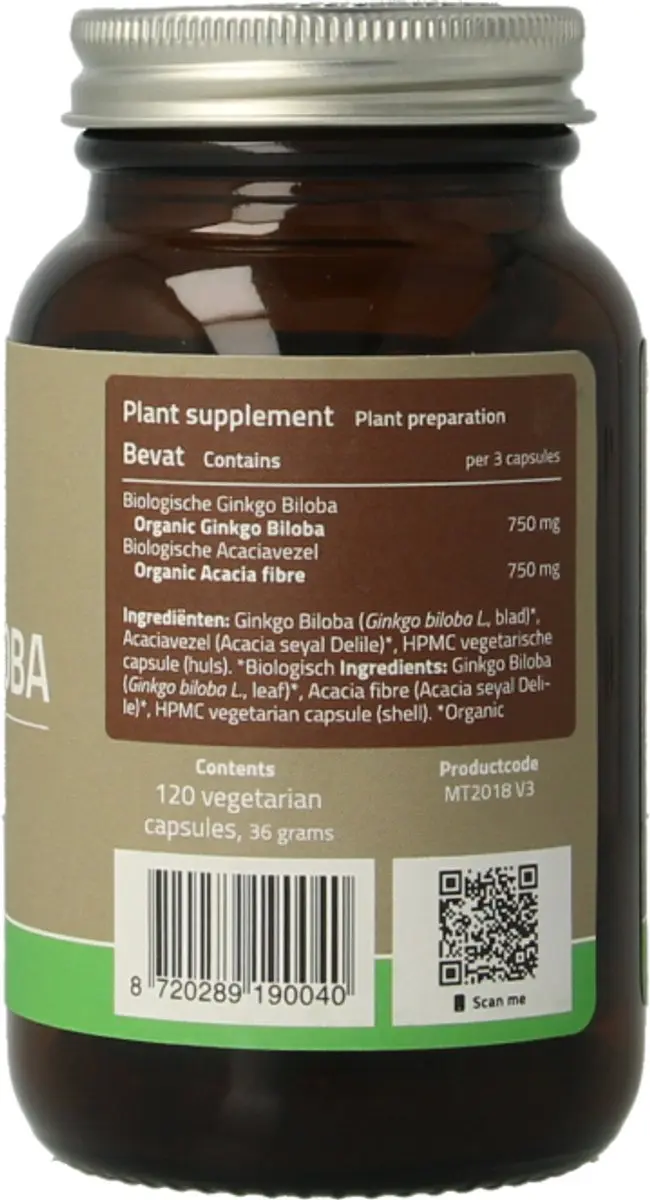 Mattisson Biologische Gingko Biloba Vegan 60 Capsules