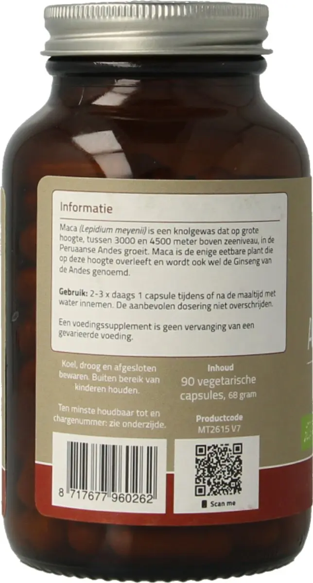 Mattisson Biologische Maca 750mg Capsules - 90 Stuks