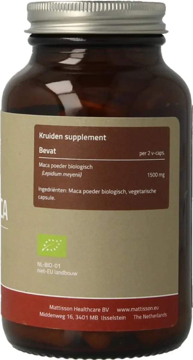 Mattisson Biologische Maca 750mg Capsules - 90 Stuks