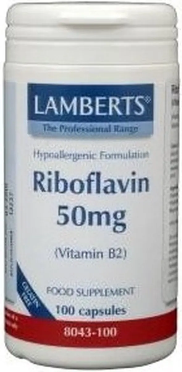 Lamberts Vitamine B2 Riboflavine 50mg - 100 Capsules