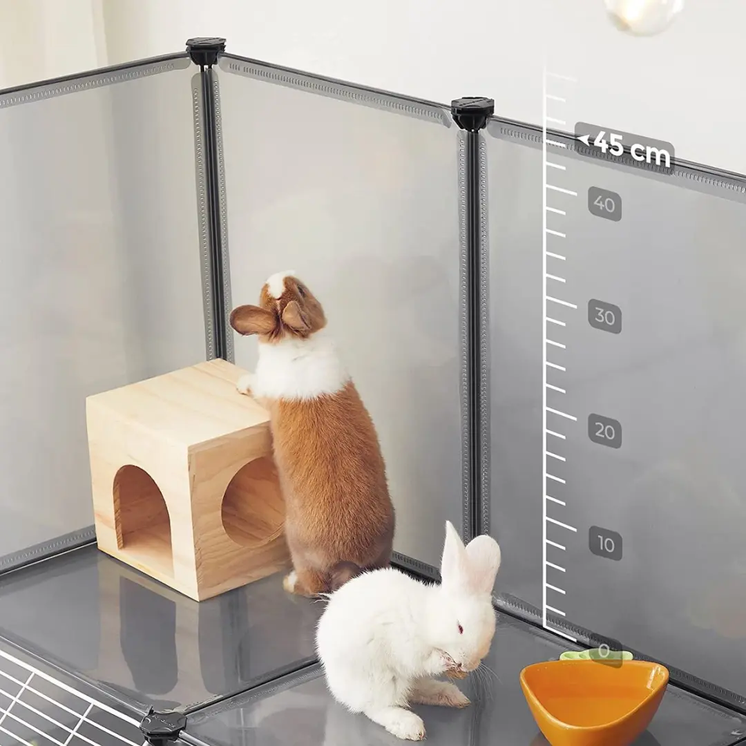 Songmics Kunststof Dierenkooi - Grijs