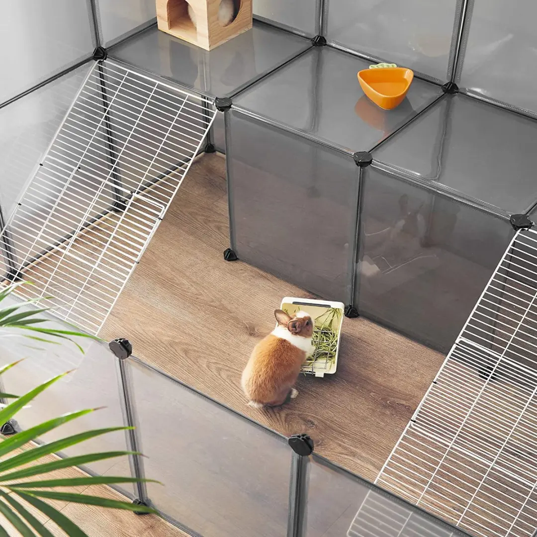 Songmics Kunststof Dierenkooi - Grijs