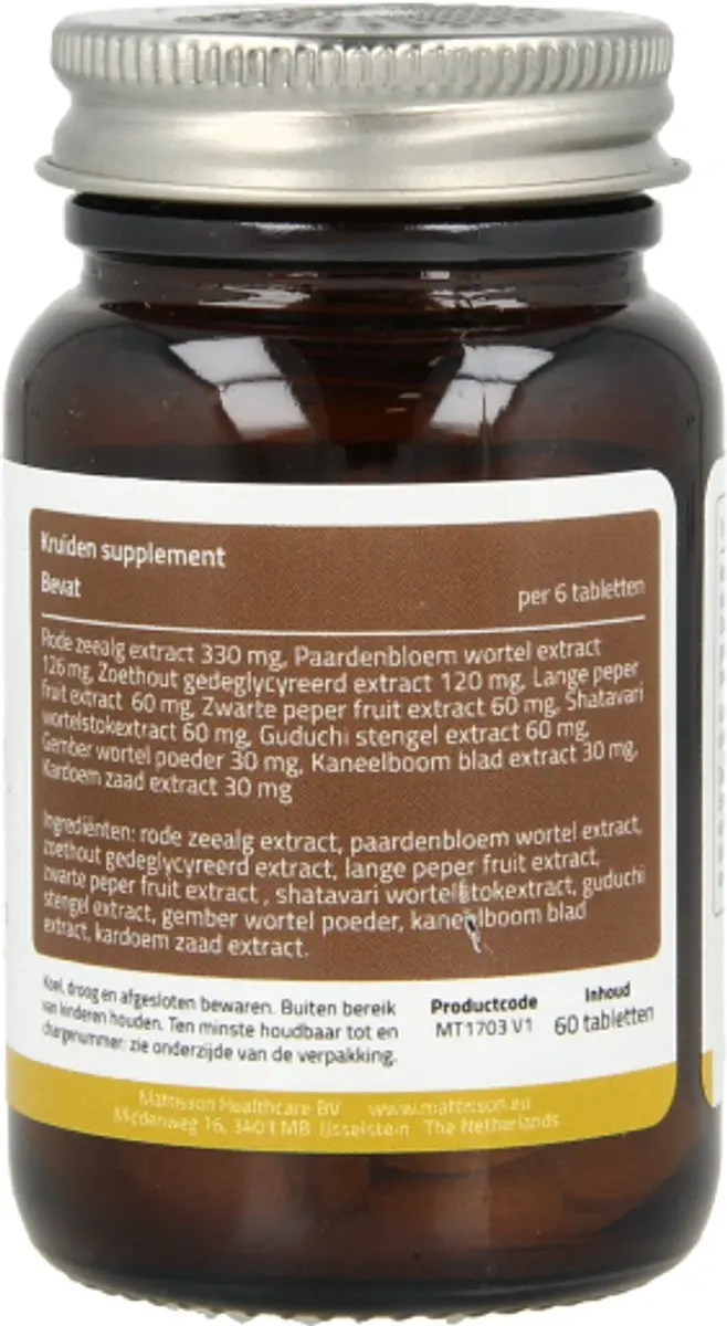 Mattisson Zuurbalans Rode Zeealg Extract 60 Tabletten