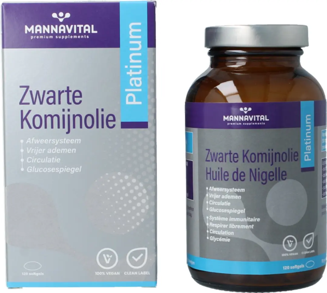 Mannavital Zwarte Komijnolie 120 Softgels