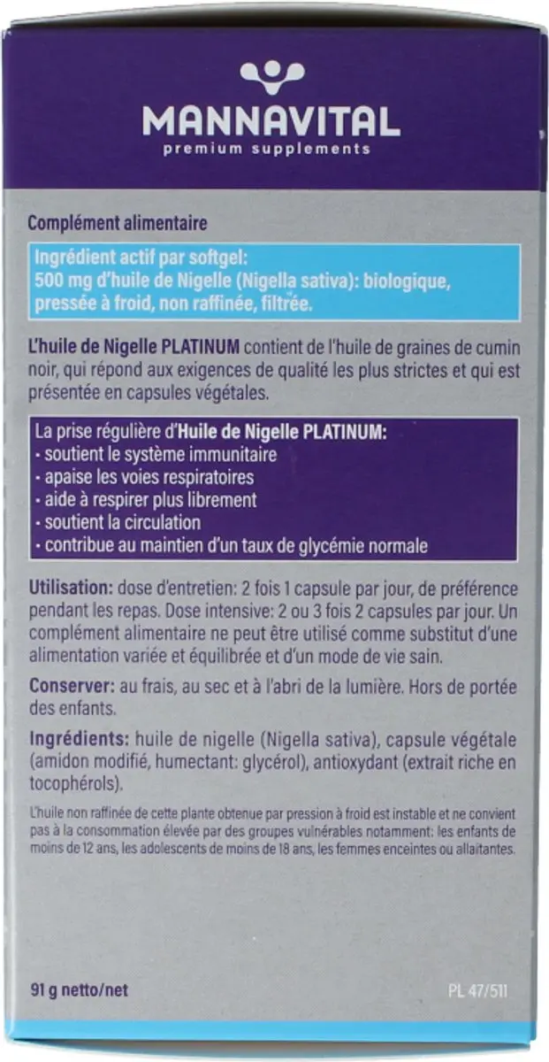 Mannavital Zwarte Komijnolie 120 Softgels
