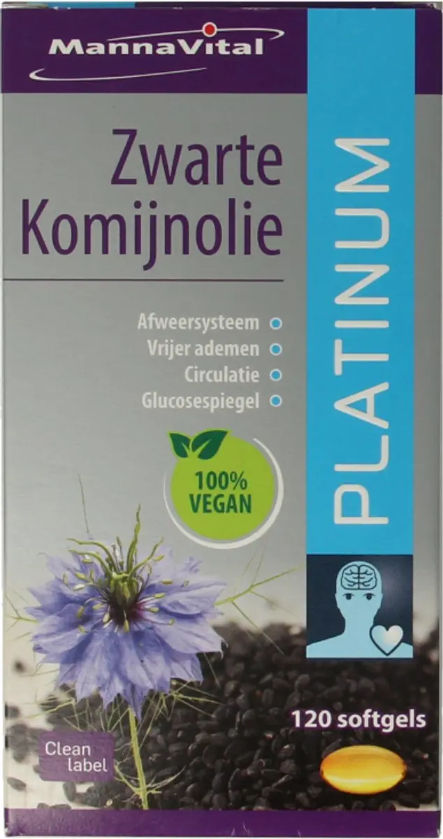 Mannavital Zwarte Komijnolie 120 Softgels