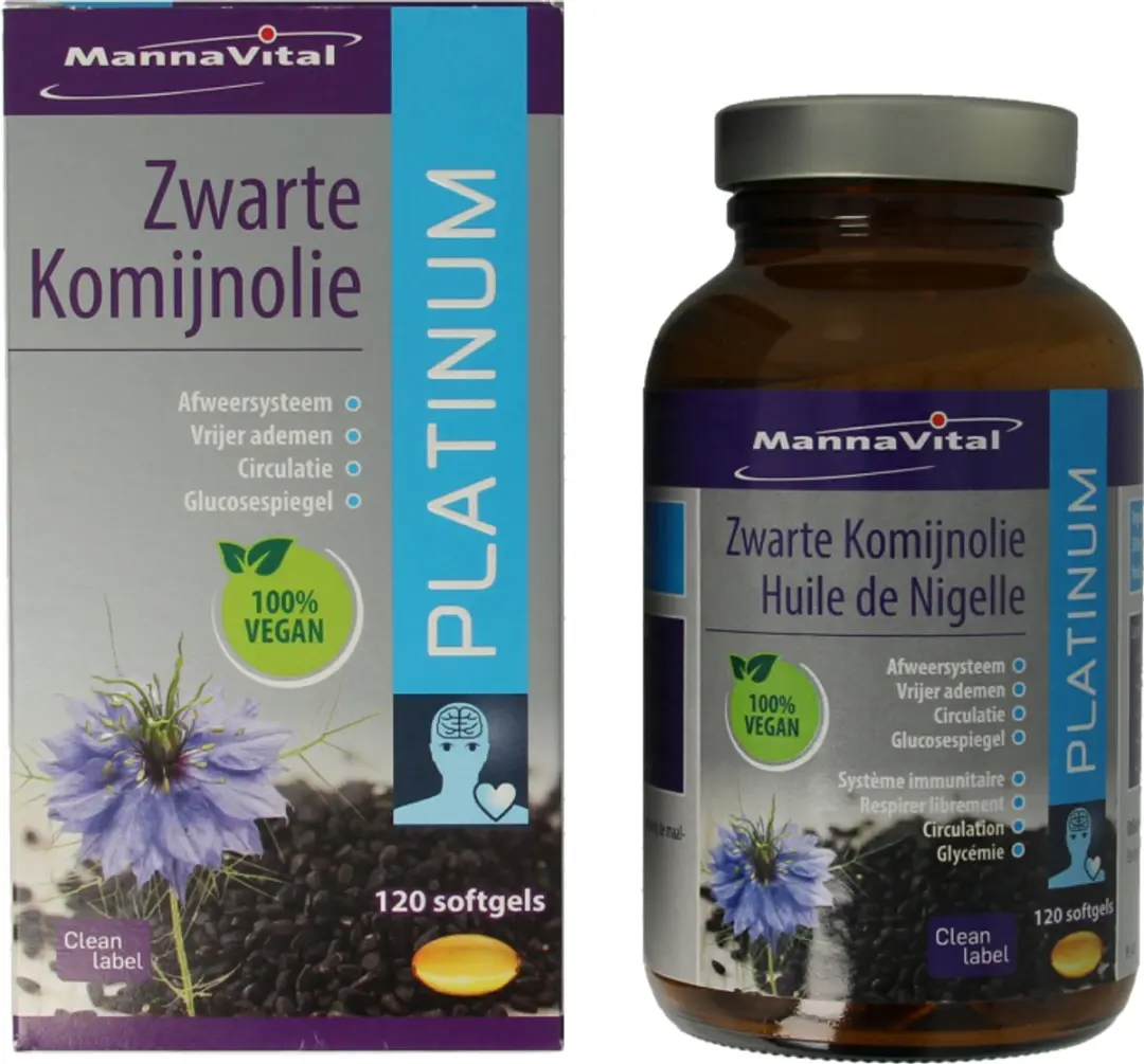 Mannavital Zwarte Komijnolie 120 Softgels
