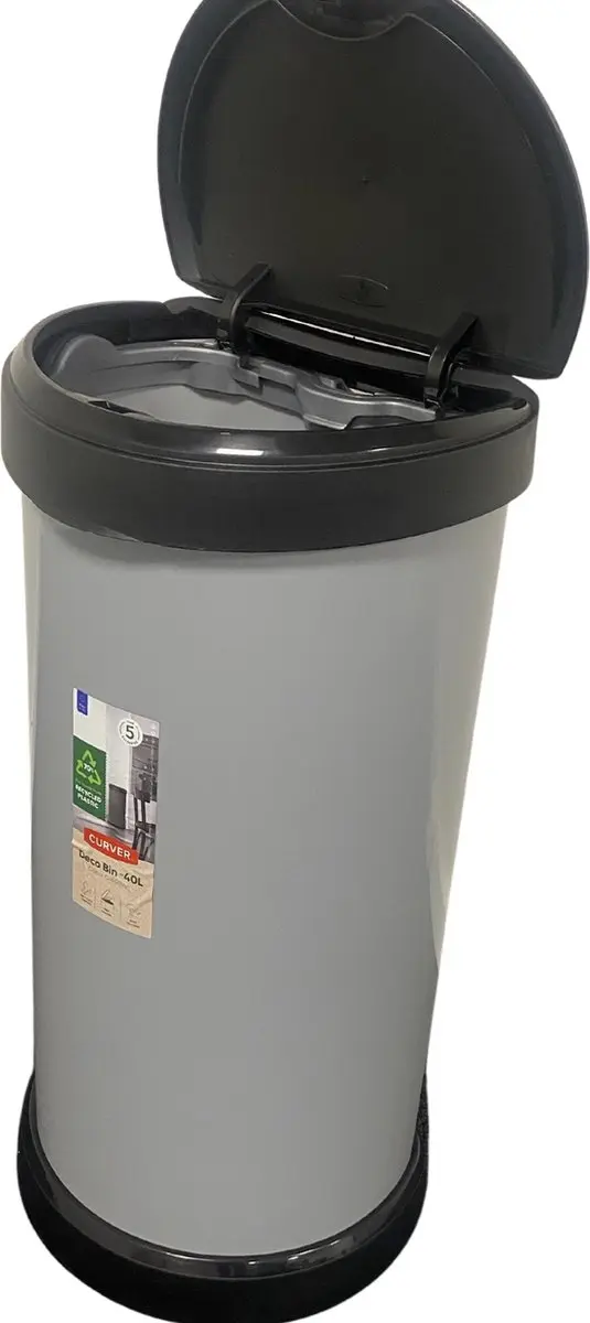 Curver Decobin Push 40L Vuilnisbak - 63cm - Zilver