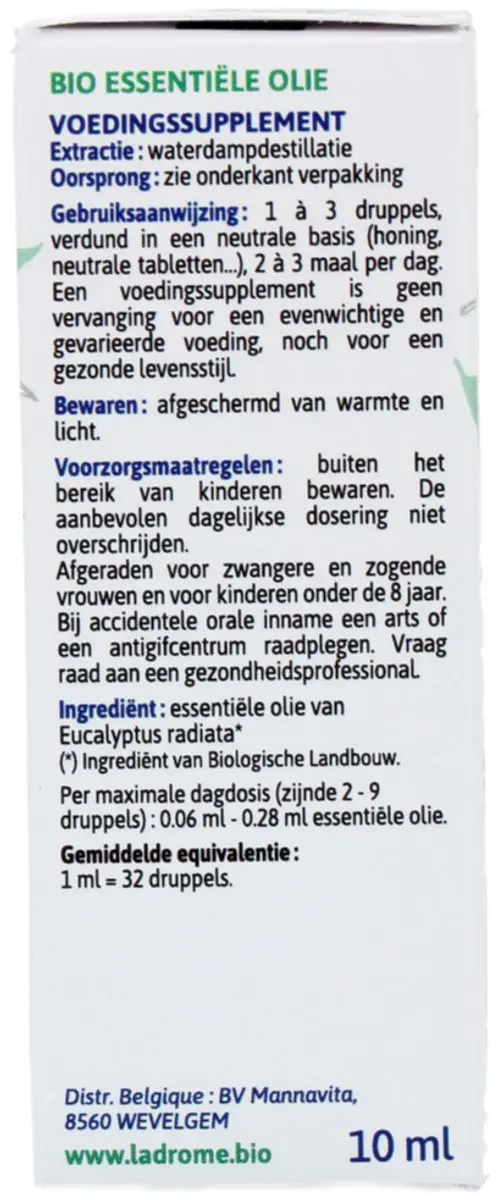 Ladrôme Eucalyptus Radiata Etherische Olie Bio 10g