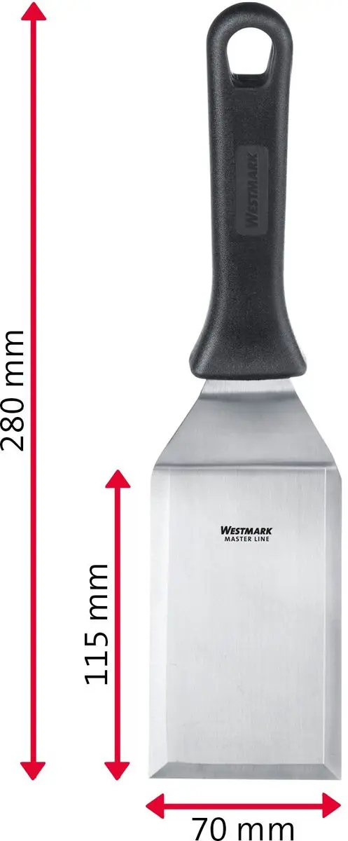 Westmark Master Line Spatel 28cm - 7x11,5cm - RVS/Kunststof - Zwart/Zilver