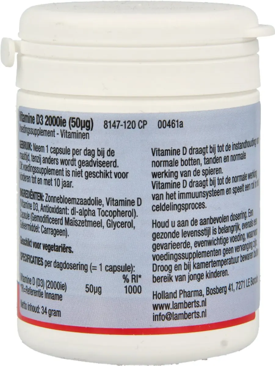 Lamberts Vitamine D3 2000IE 120 Capsules