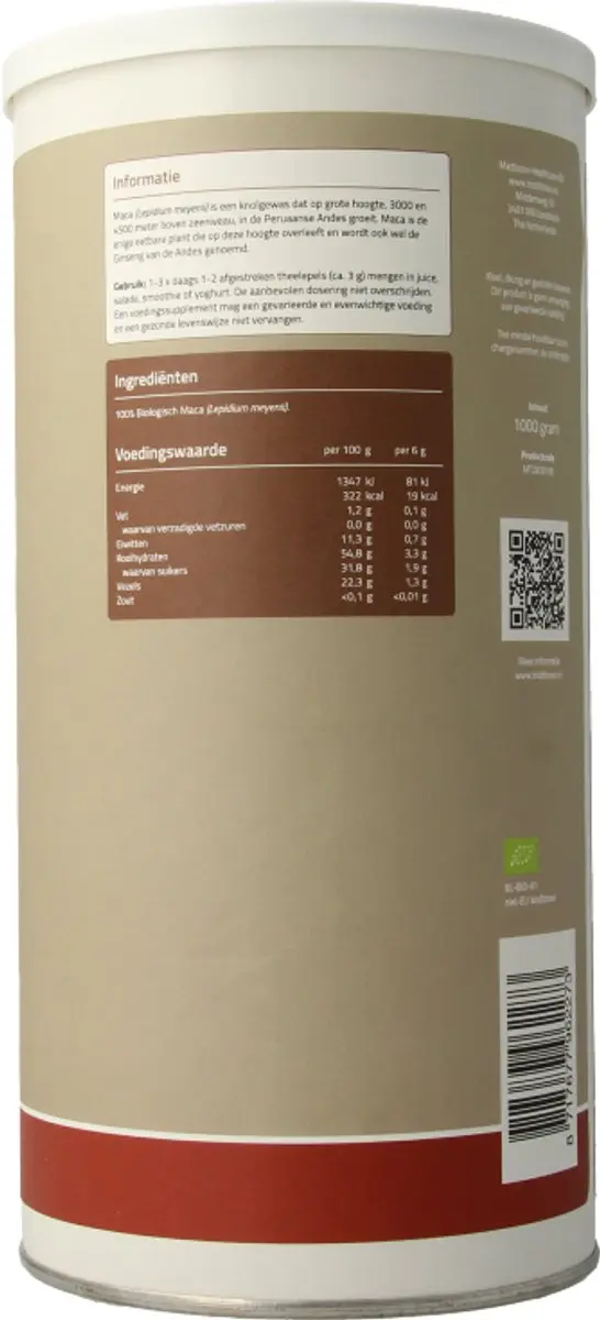 Mattisson Biologische Maca Poeder 1kg