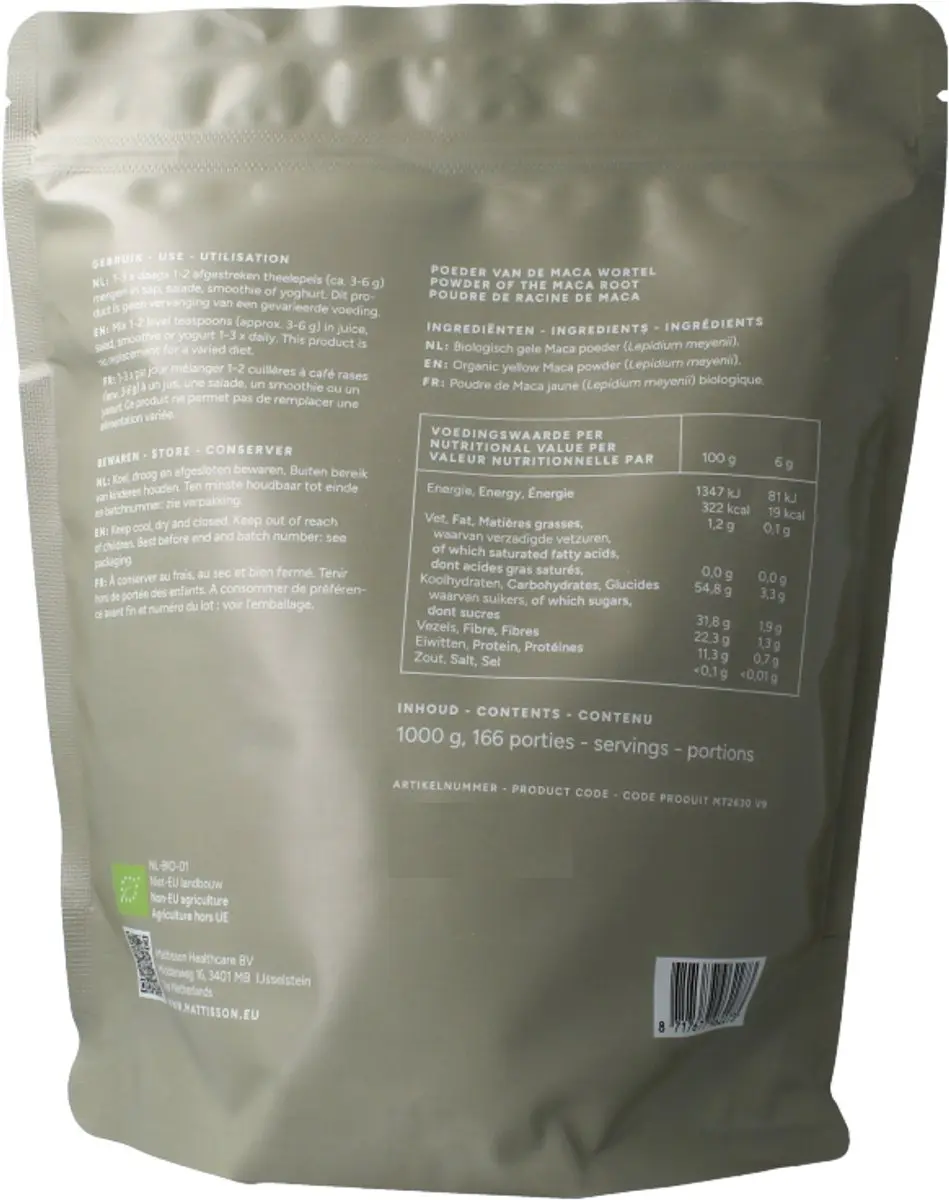 Mattisson Biologische Maca Poeder 1kg