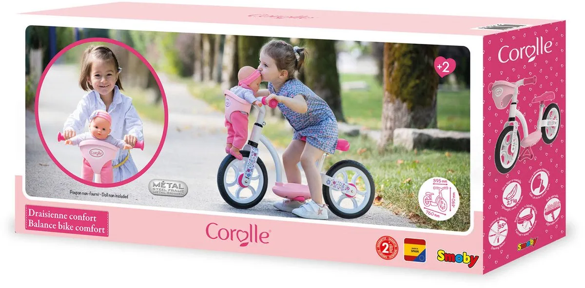 Smoby Corolle Balance Bike Comfort 8 Inch - Roze