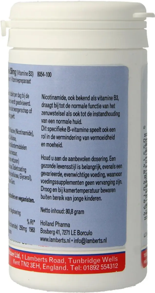 Lamberts Nicotinamide 250mg - 100 Tabletten