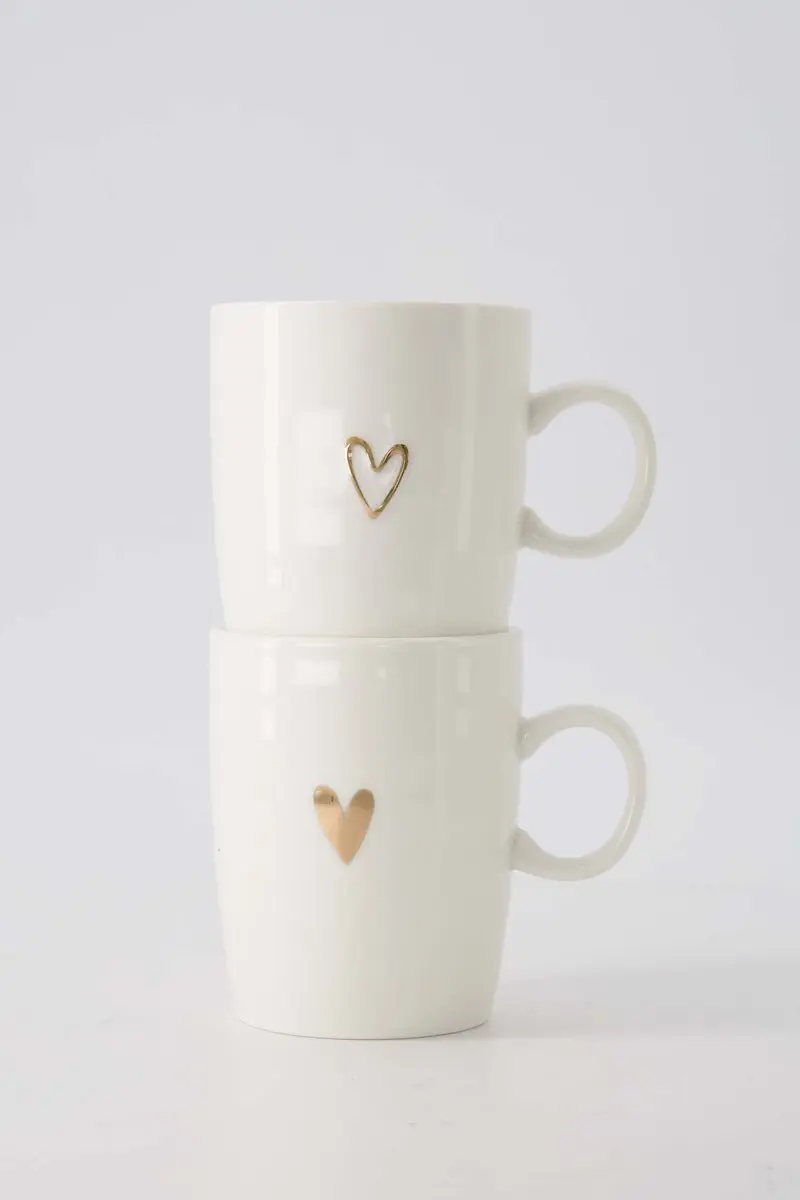Zusss Cadeauset Theemokken Aardewerk Wit/Goud