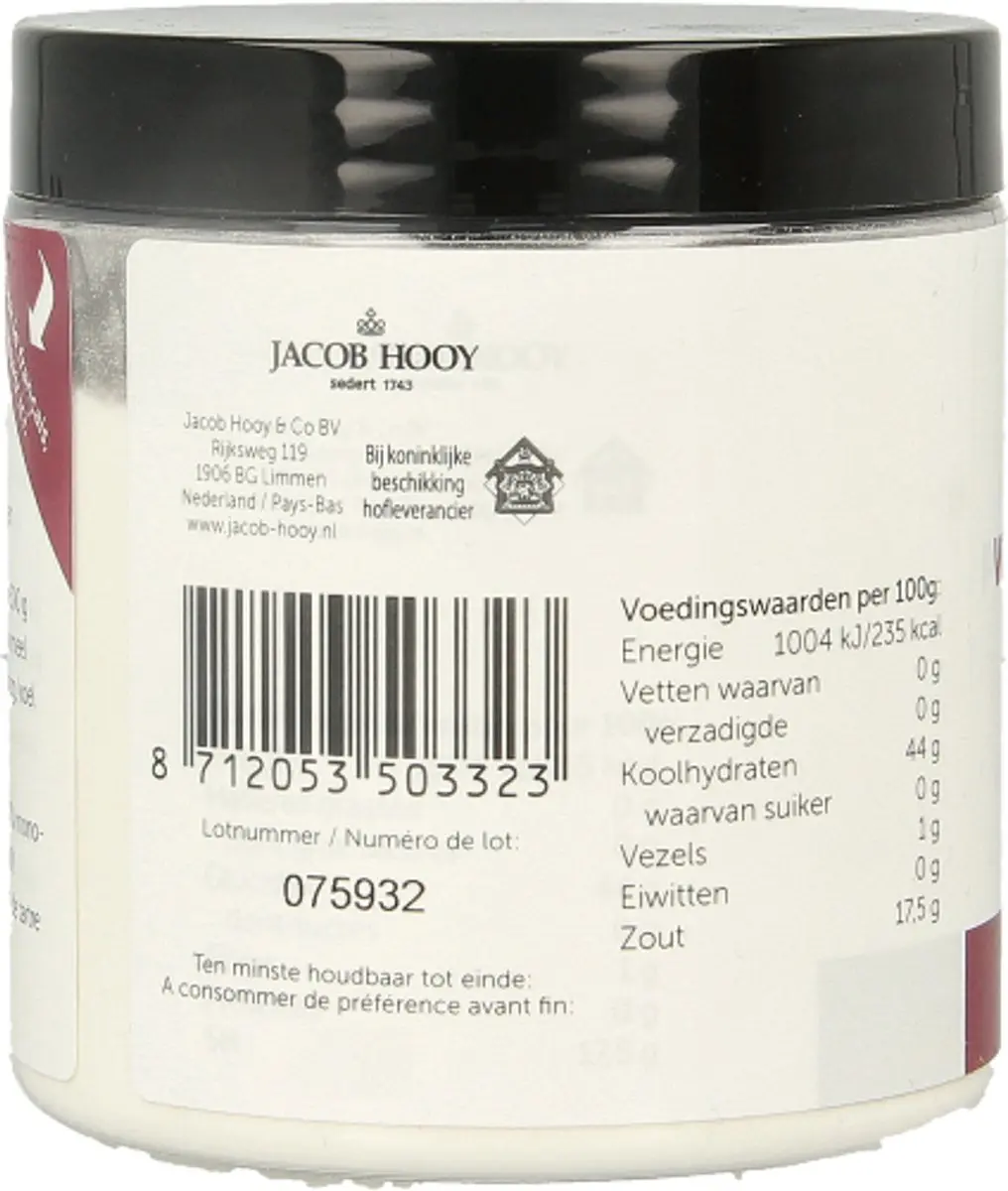 Jacob Hooy Wijnsteenbakpoeder 125g - Paars/Wit