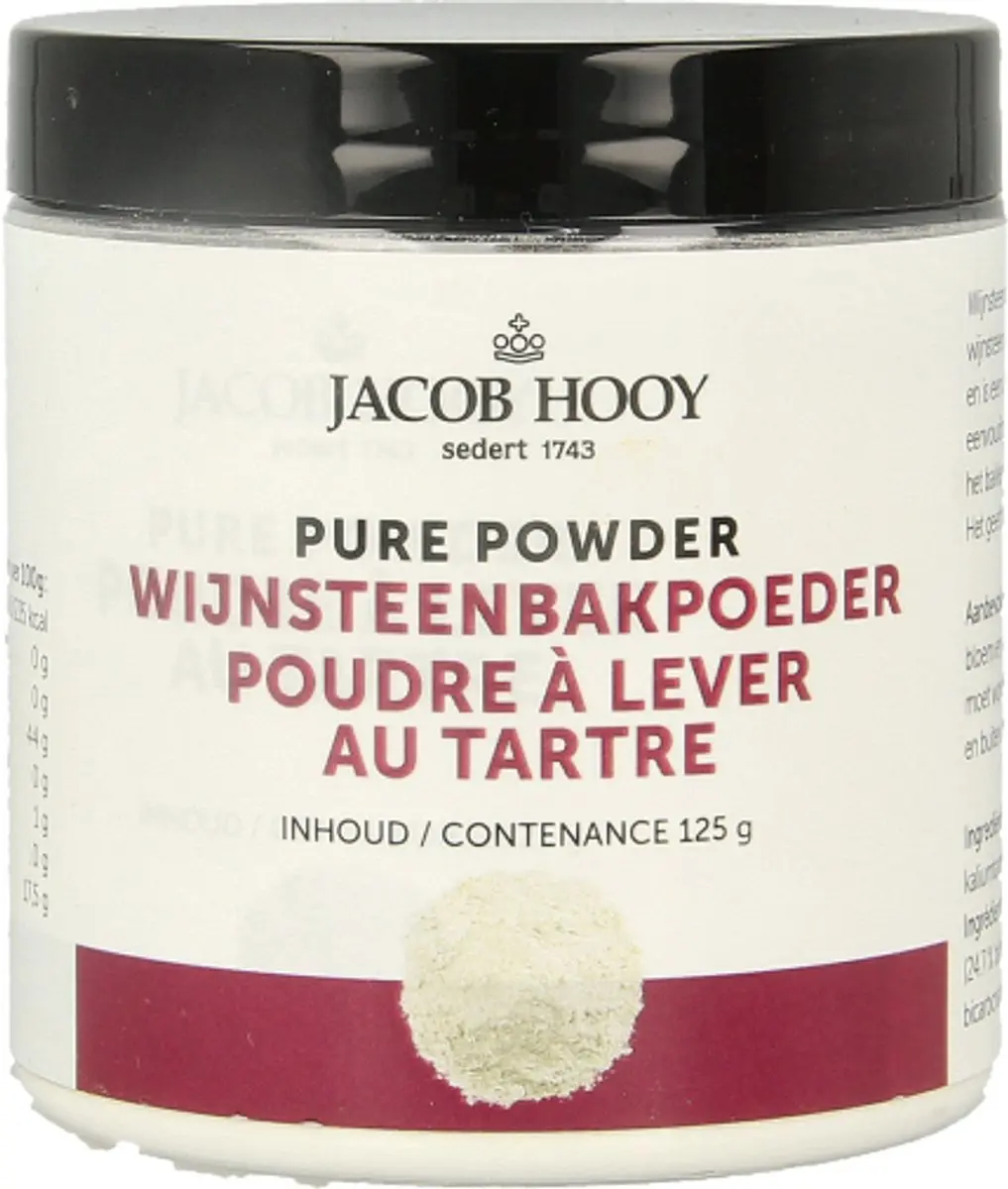 Jacob Hooy Wijnsteenbakpoeder 125g - Paars/Wit