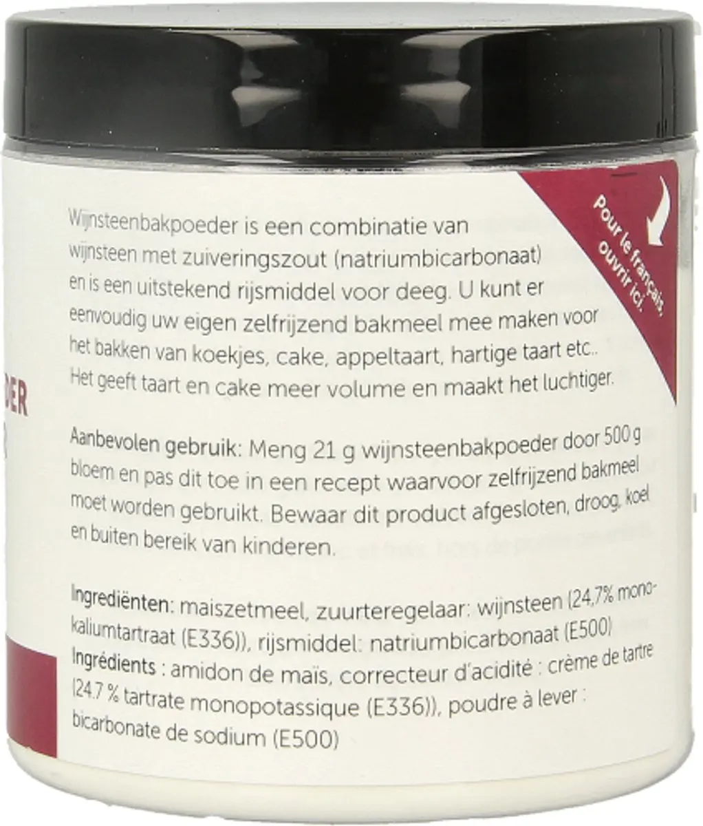 Jacob Hooy Wijnsteenbakpoeder 125g - Paars/Wit